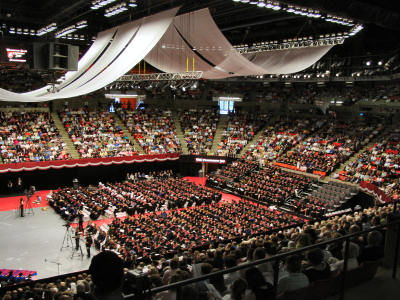 WSU graduation at Beasley Hall, Pullman