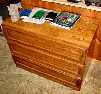 A wooden dresser.