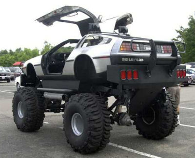 jacked-up Delorean